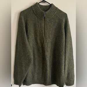Eddie Bauer Forest Green Zip-Up Sweater
